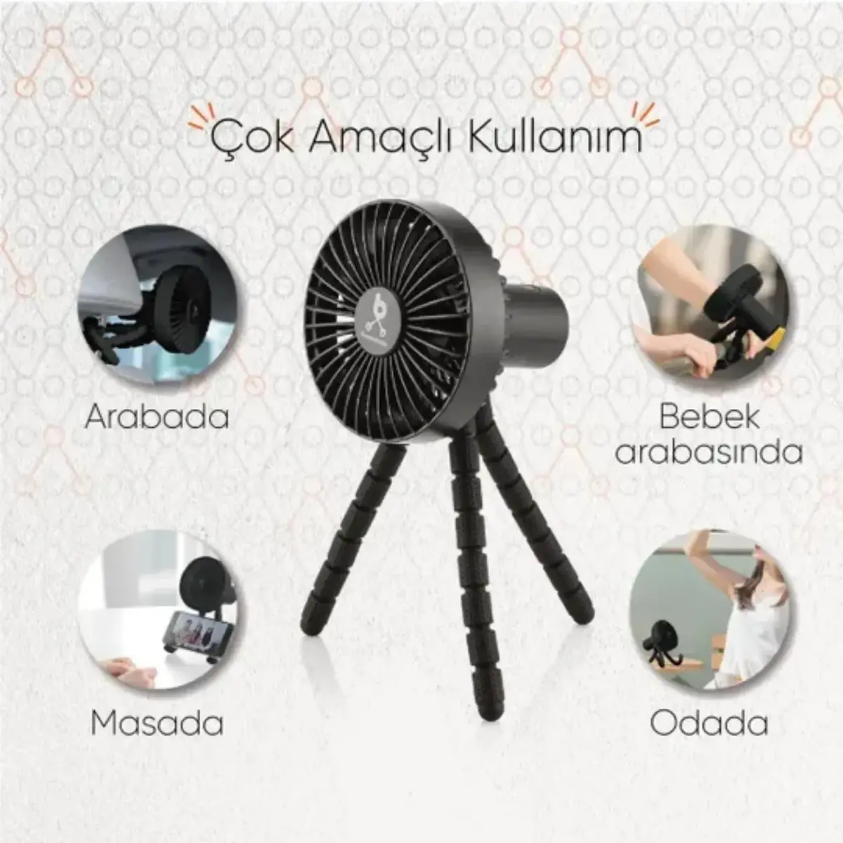 Gezenbebe Çok Fonksiyonlu Bebek Arabası Fanı