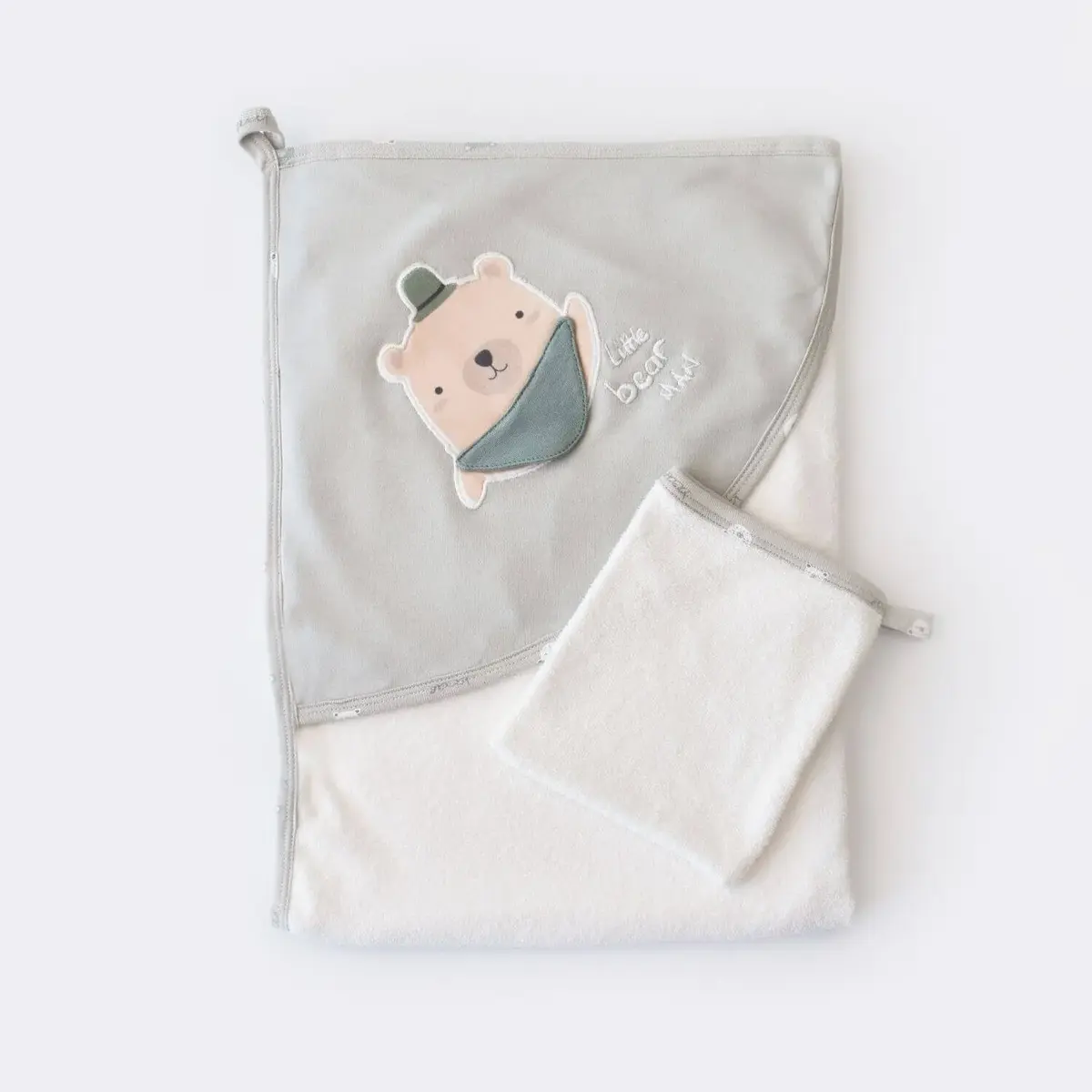 Bibaby Organik Havlu Hug Me Bear Yeşil