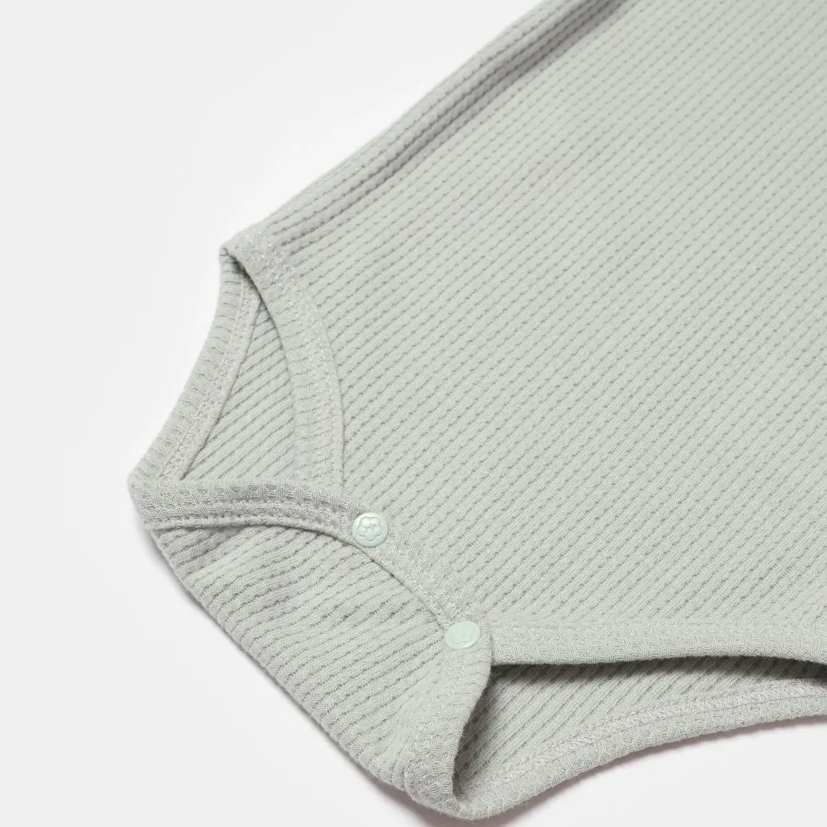 Bibaby Organik Body Uzun Kol Waffle Smile Mint
