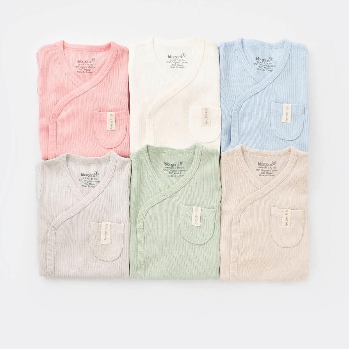 Bibaby Organik Body Kruvaze Eldivenli Soft Modal Pembe