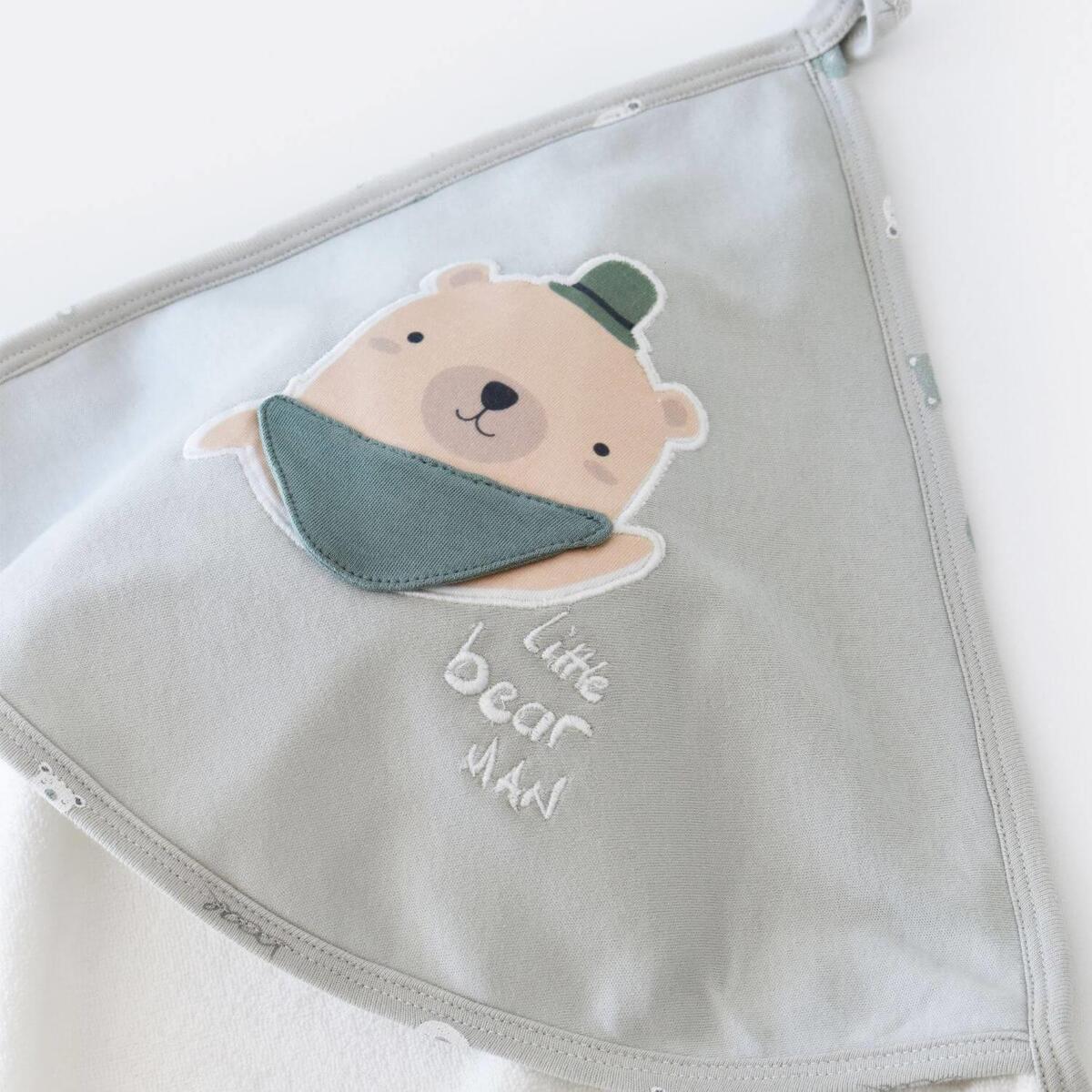 Bibaby Organik Havlu Hug Me Bear Yeşil