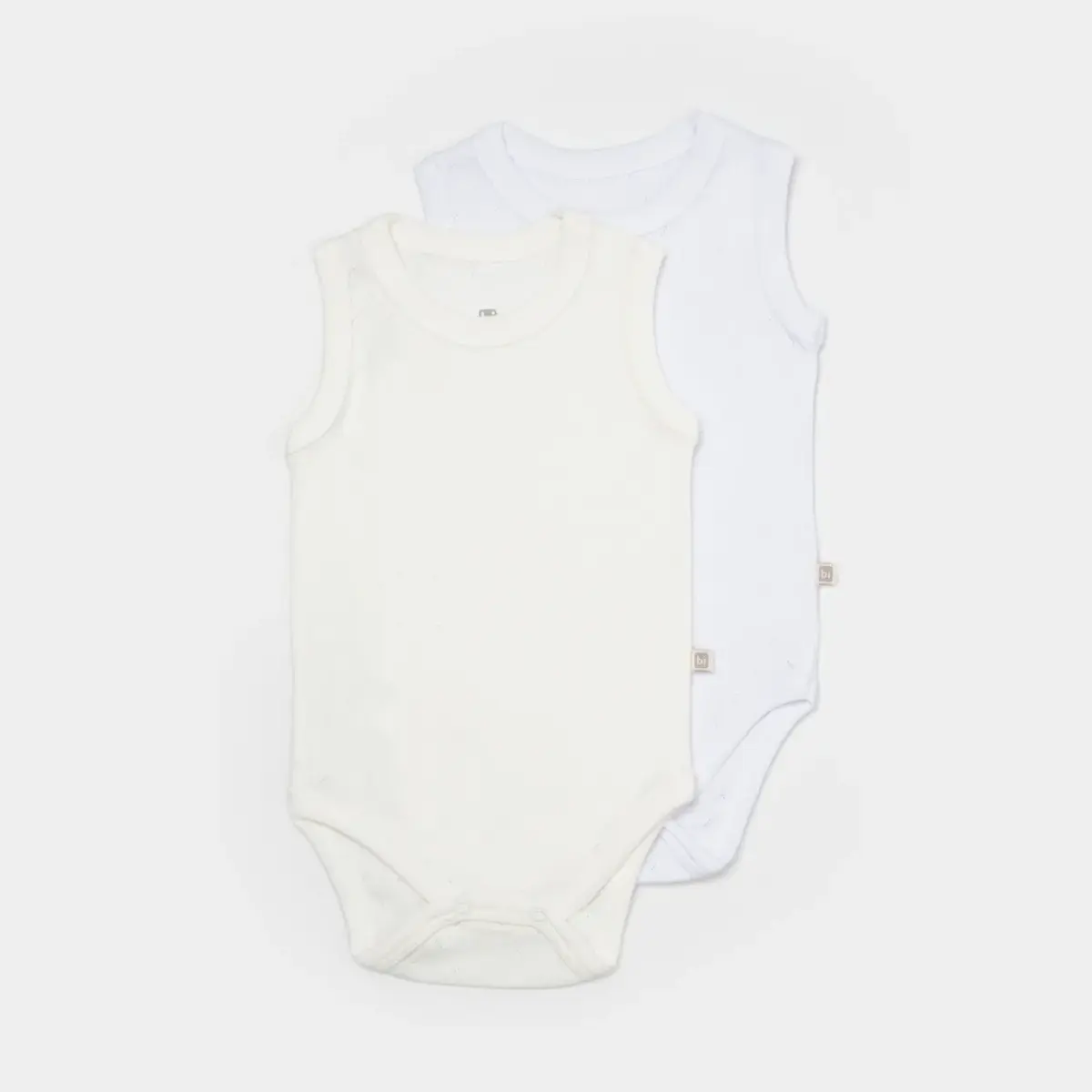 Bibaby Atlet Body 2li Jakarlı Beyaz - Ekru