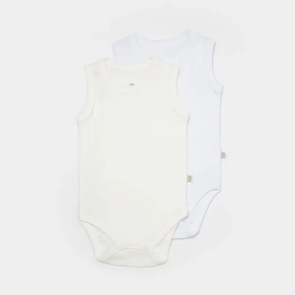 Bibaby Atlet Body 2li Jakarlı Beyaz - Ekru