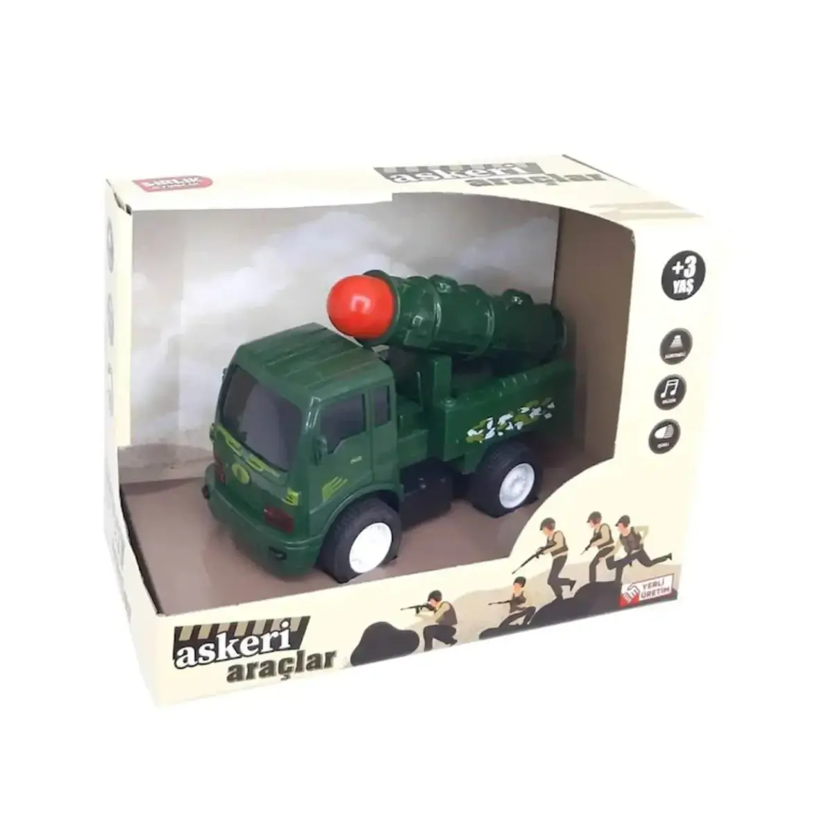 Şehrin Askeri Araçları Pilli Sürtmeli Işıklı