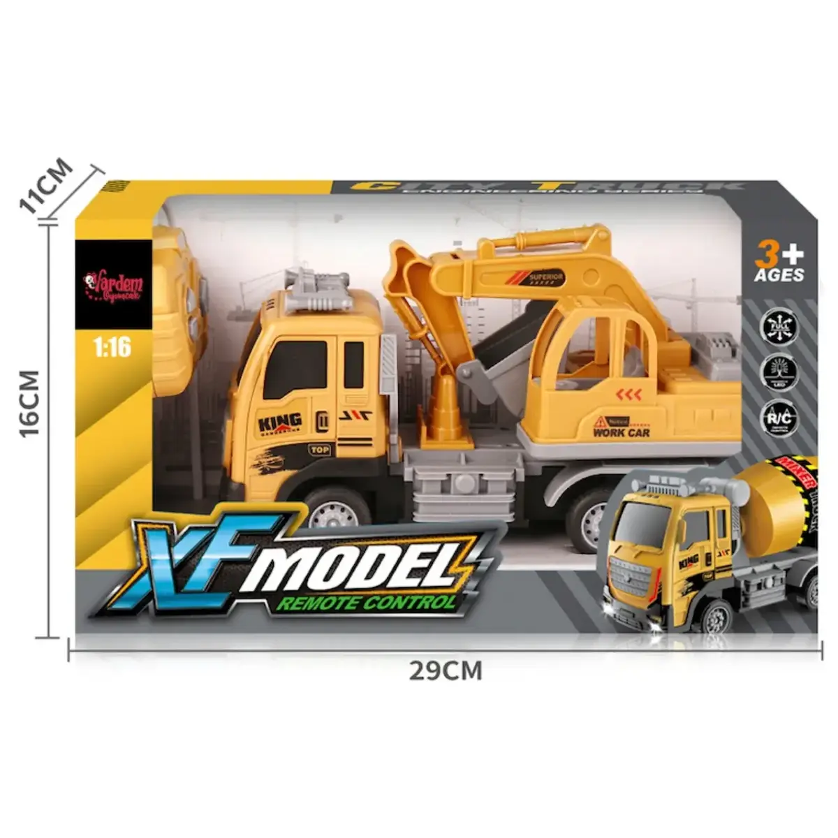 Vardem Kutulu Uzaktan Kumandalı Full Fonksiyon Şarjlı 1:16 XF Model İş Kamyonu