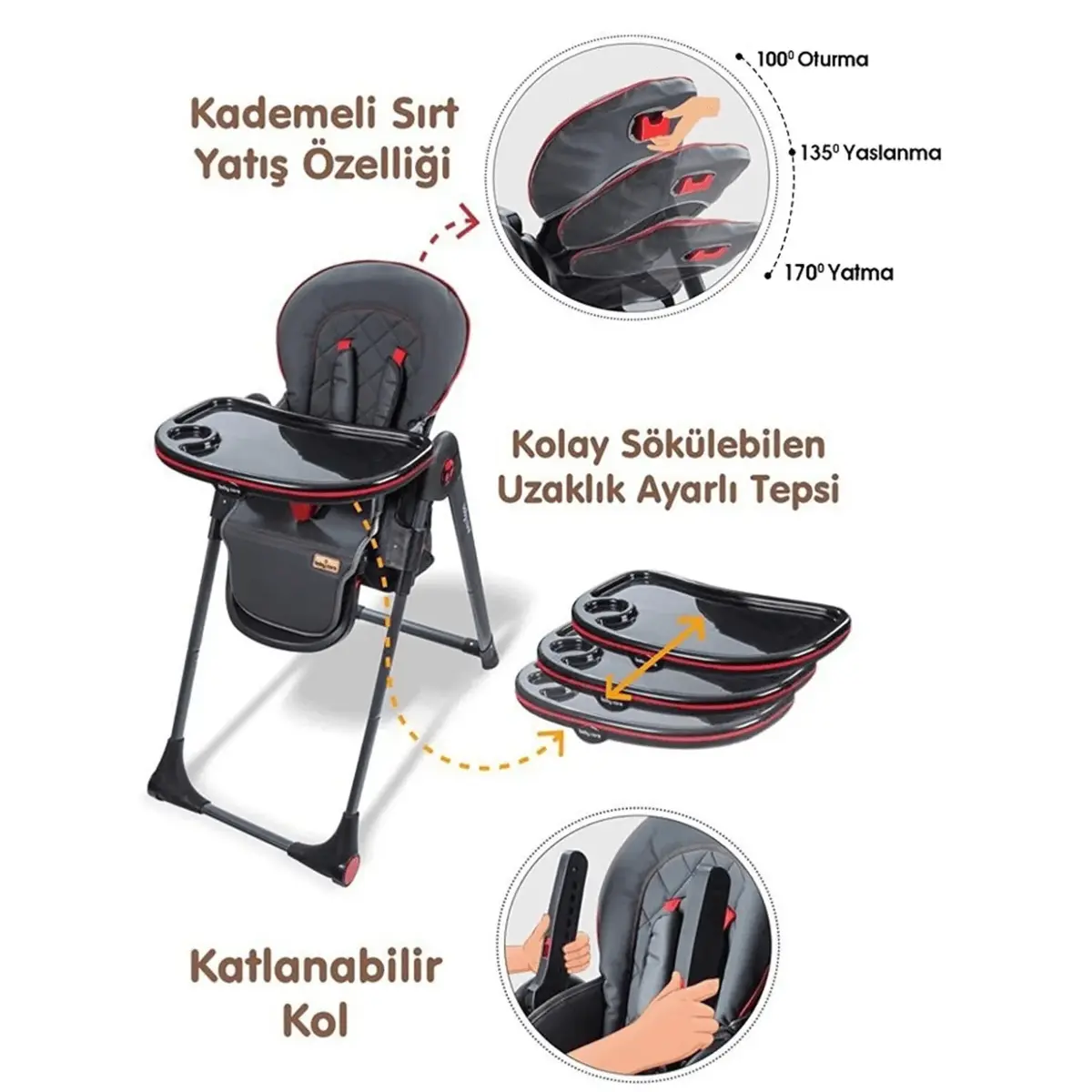Baby Care Multiflex Mama Sandalyesi Siyah