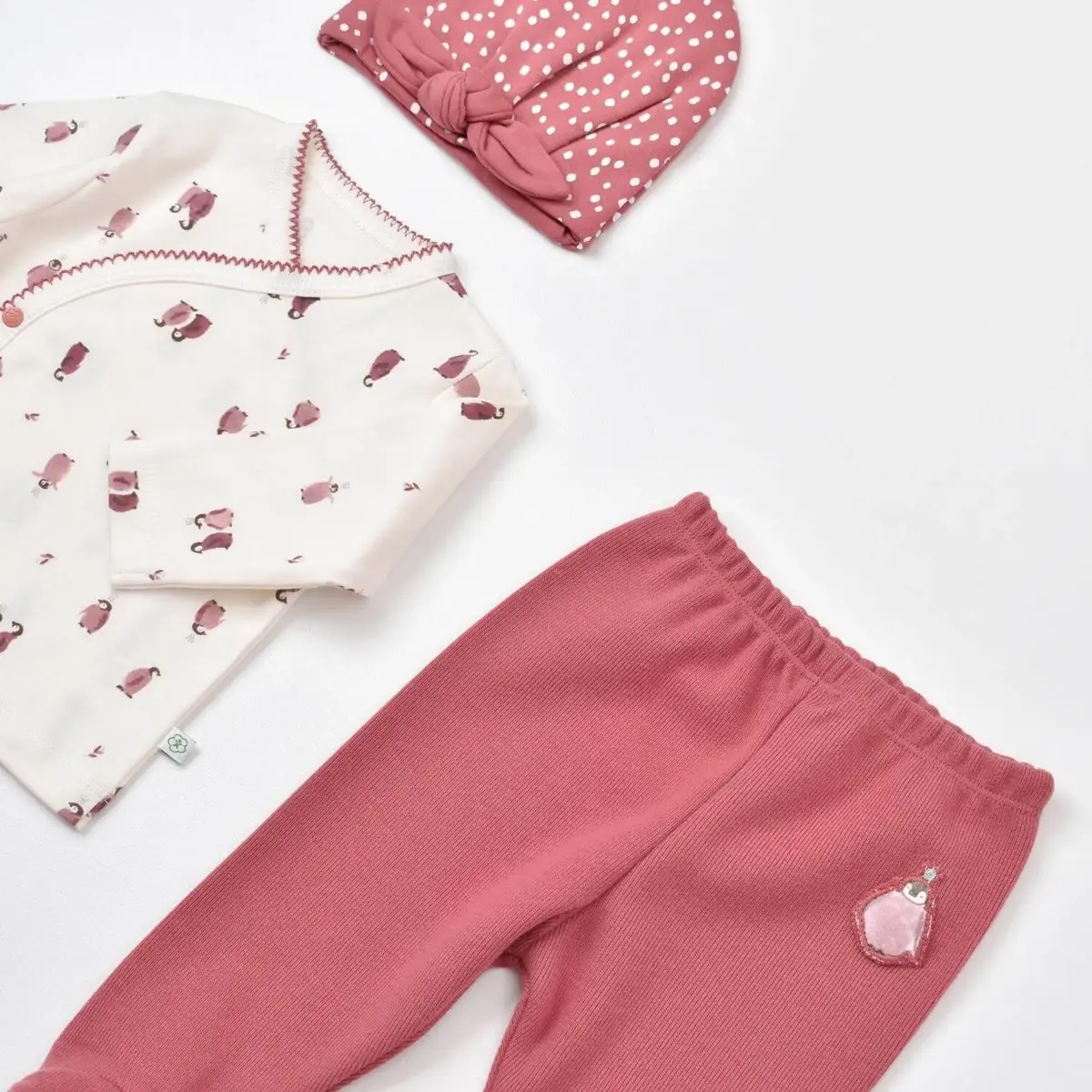 Bibaby Organik Zıbın Takımı Battaniyeli Tüllü Little Love Rose Dry