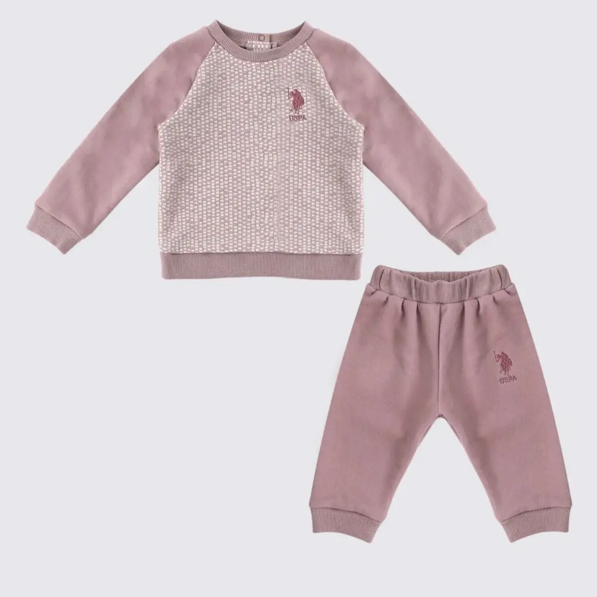 U.S Polo 2li Takım Reglan Kollu Pembe