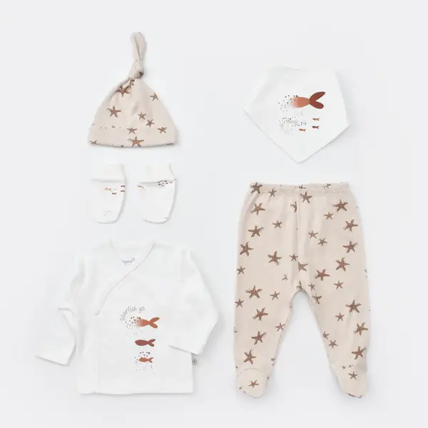 Bibaby Organik Hastane Çıkışı 5li Magic Starfish Latte
