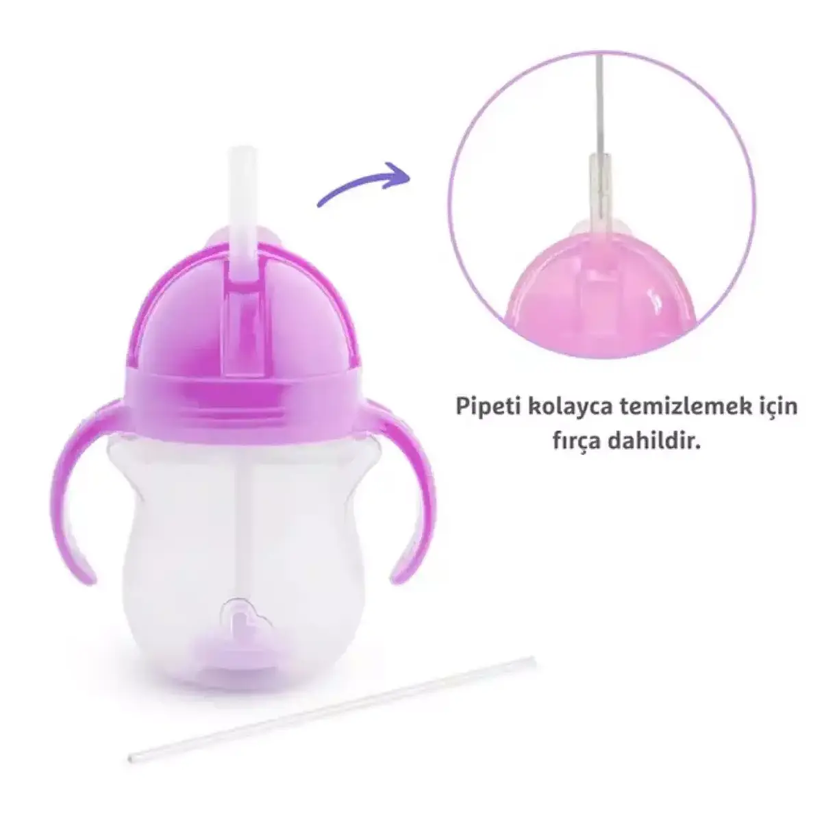 Munchkin Kilitli Uçlu Alıştırma Bardağı 207 ml Mor