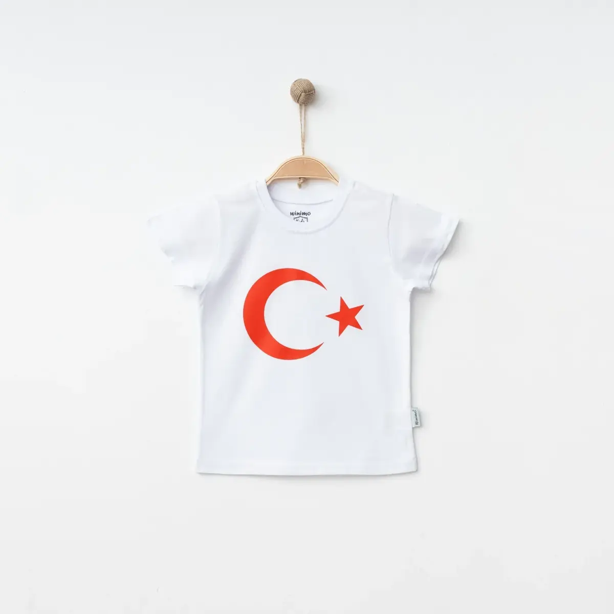Winimo T-Shirt Ay Yıldız Baskılı Beyaz