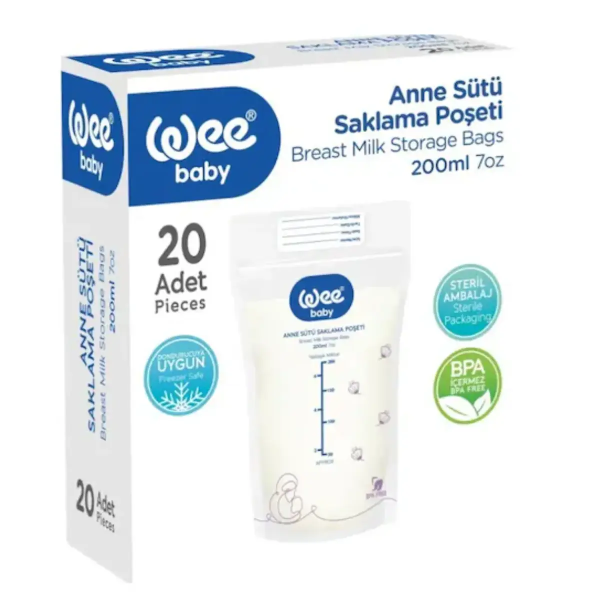 Wee Baby Anne Sütü Saklama Poşeti 20li