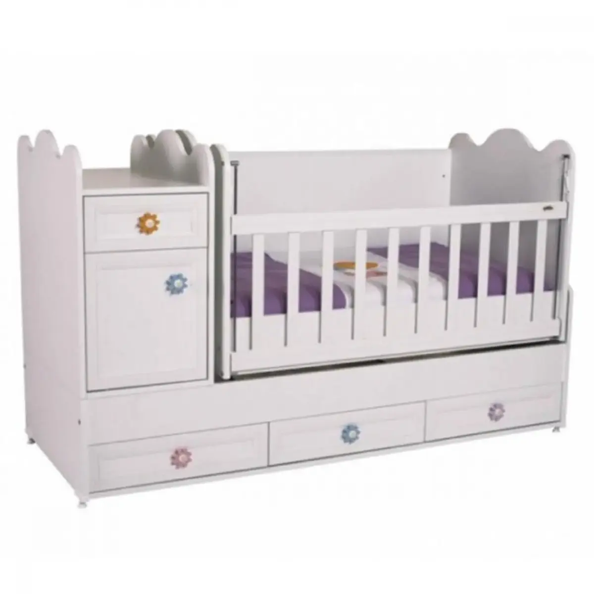 Babyhope 830 Büyüyen Beşik 70x180 cm Beyaz