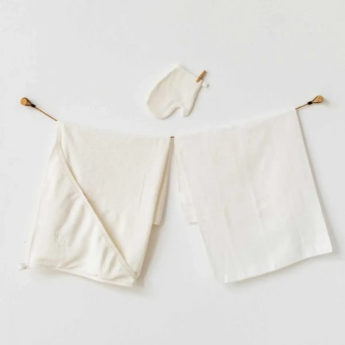 Andy Wawa Havlu Takımı 3lü Müslin Natura Wawa Organik Girl Ekru