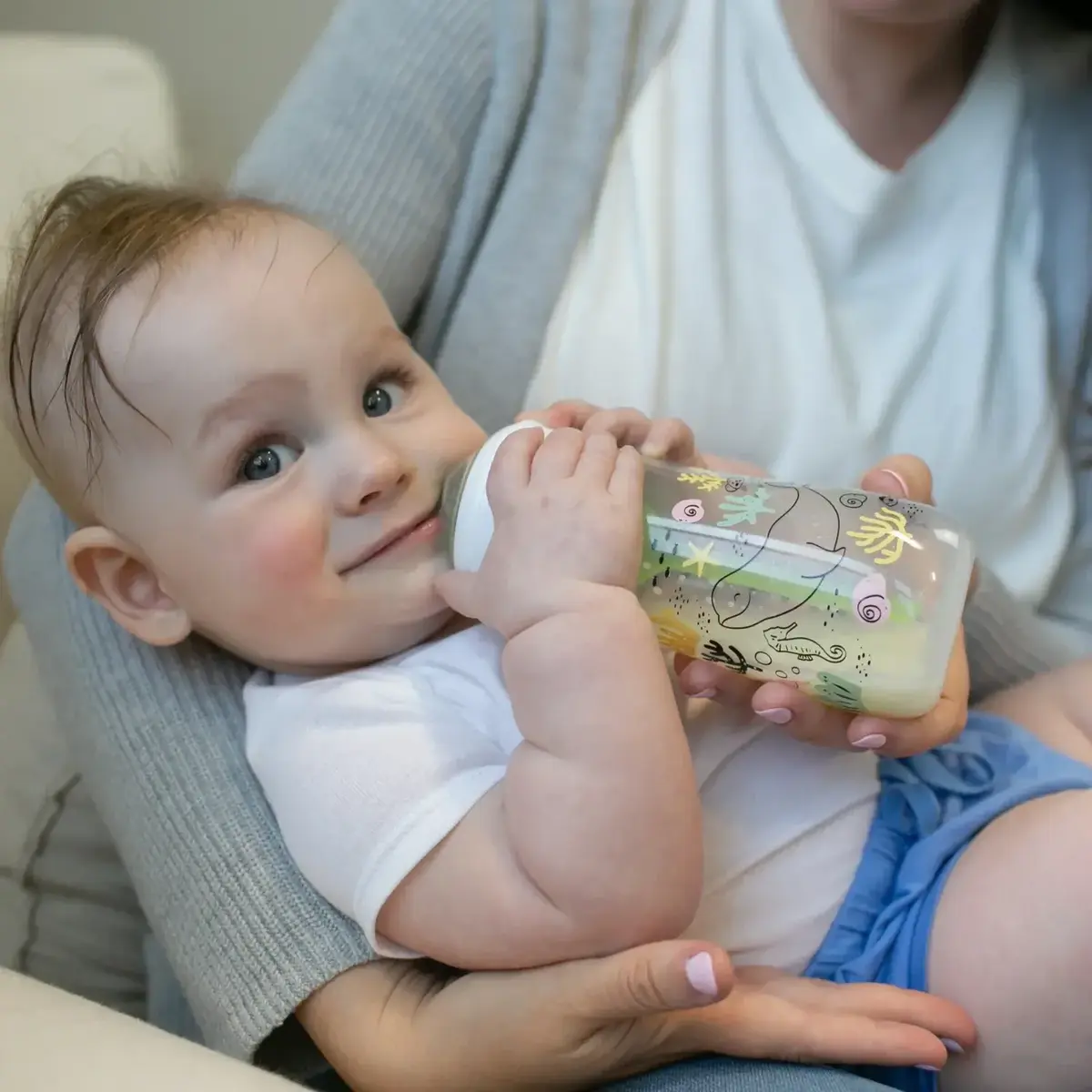 Dr Browns PP Biberon Geniş Ağız Anti-Kolik Options+ Okyanus Balina Desenli 270 ml 