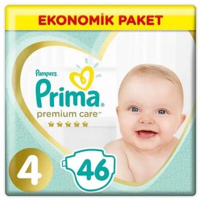 Prima Premium Care Bebek Bezi 4 Beden Maxi 9-14 Kg 46li Ekonomik Paket