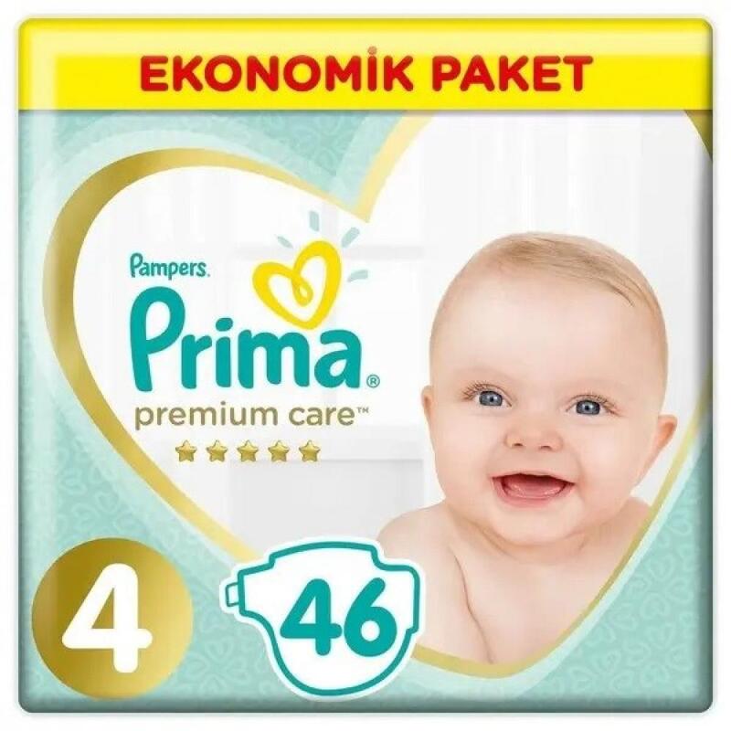 Prima Premium Care Bebek Bezi 4 Beden Maxi 9-14 Kg 46li Ekonomik Paket