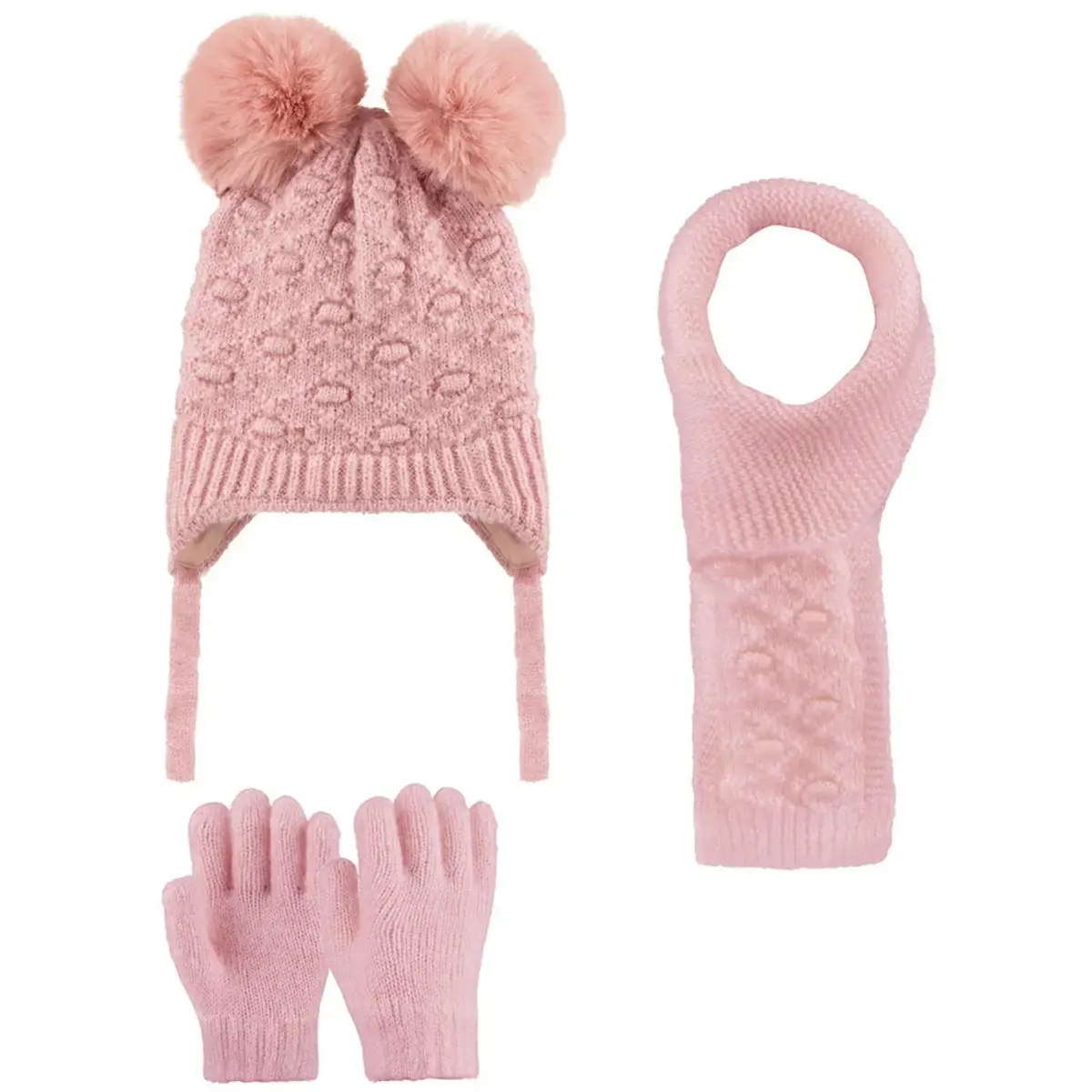 Kitti Eldiven Atkı Bere Takım 1-4 Yaş Açık Pembe Asortili