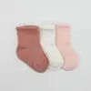 Bistyle Soket Çorap Penye 3lü Cherry Girl Pudra - Ekru - Pembe