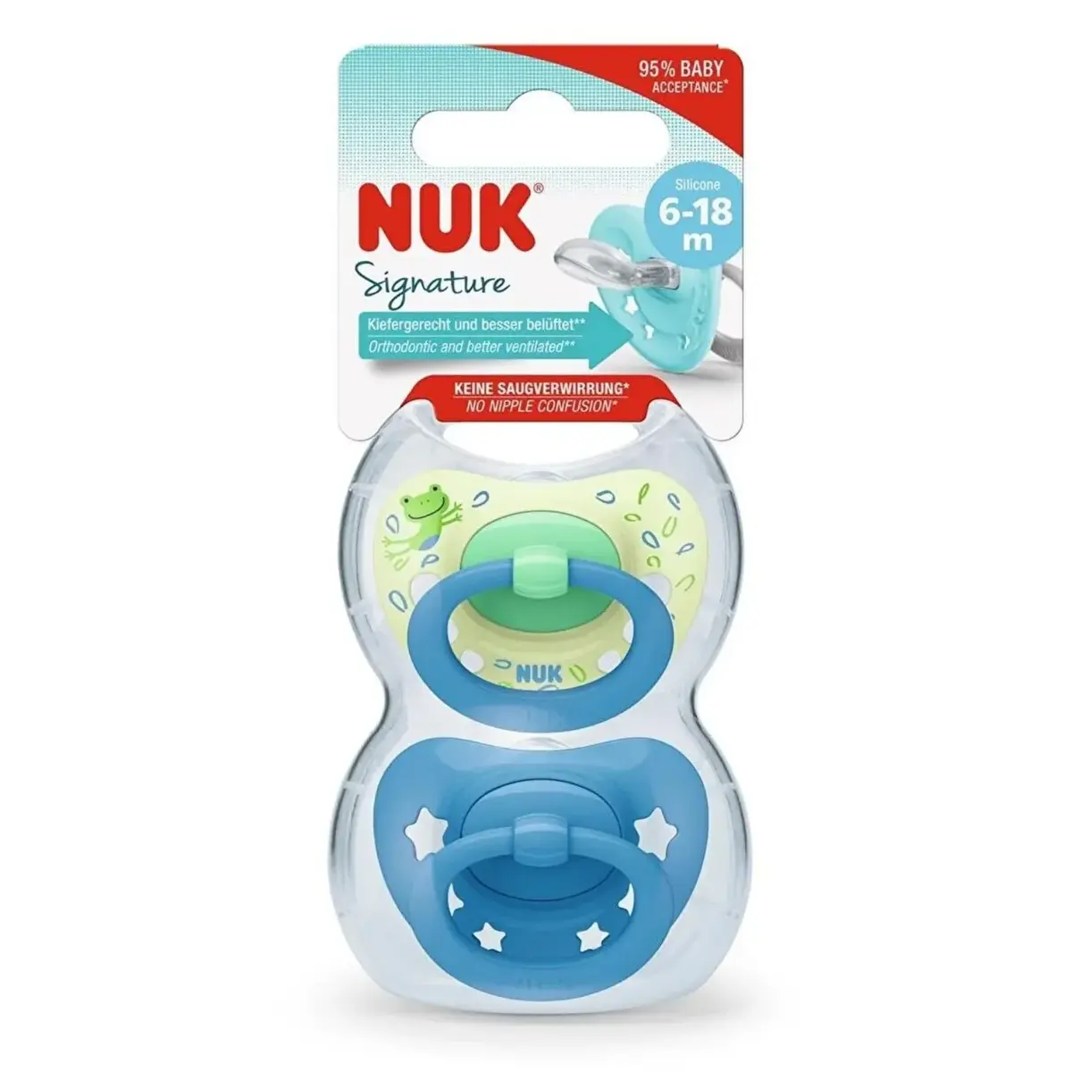 Nuk Signature Silikon Emzik 2li 6-18 Ay Erkek