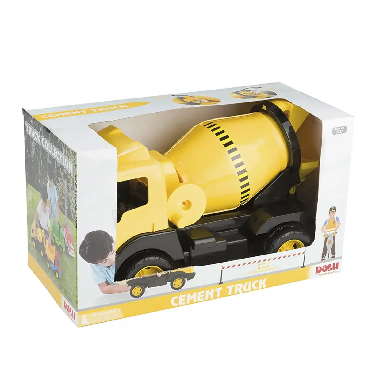 Dolu Çimento Kamyonu Pencereli Kutuda 42 Cm Sarı