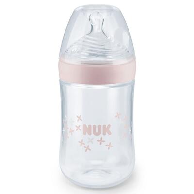 Nuk Silikon Emzikli Nature Sense PP Biberon 260 ml Pembe