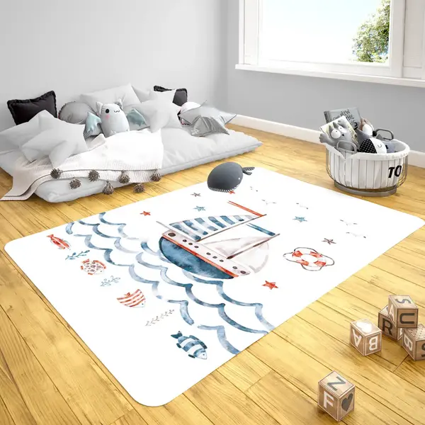 Momys Care Kaptanın Seyir Defteri Çocuk Odası Halı Model 100x160 Cm