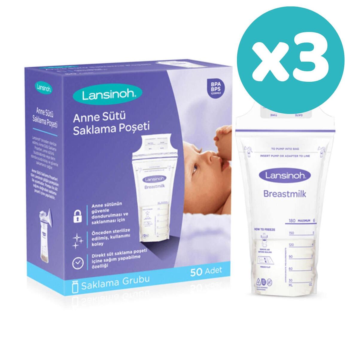 Lansinoh Süt Saklama Poşeti 50li x 3 Adet