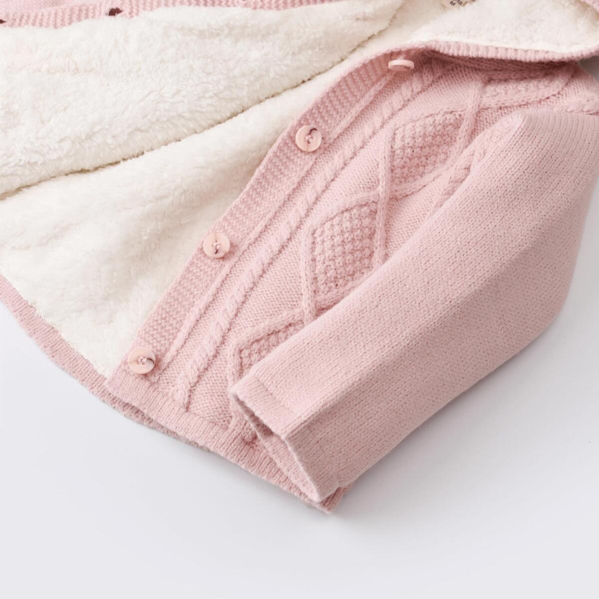 Bibaby Hırka Triko Desenli Welsoftlu Pembe