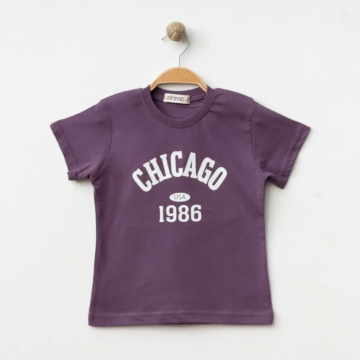Winimo T-Shirt Chicago Baskılı Mor