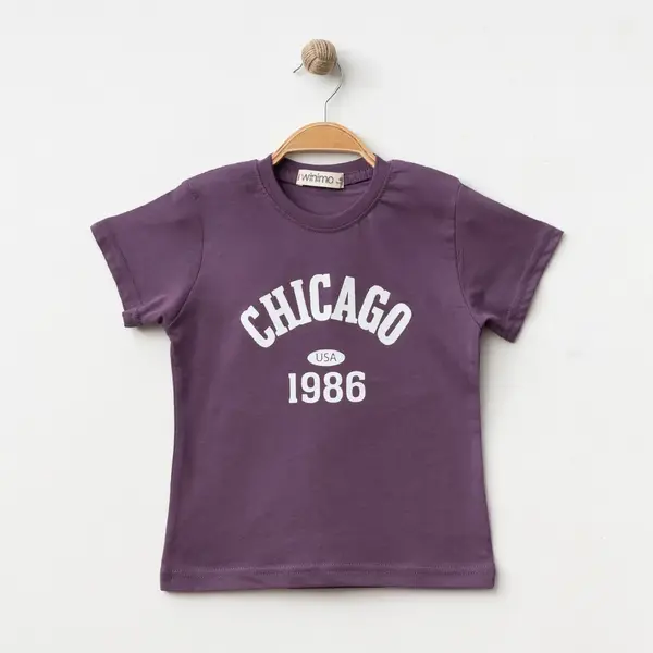Winimo T-Shirt Chicago Baskılı Mor