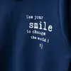 Bebolly Sweatshirt Smile Baskılı Lacivert