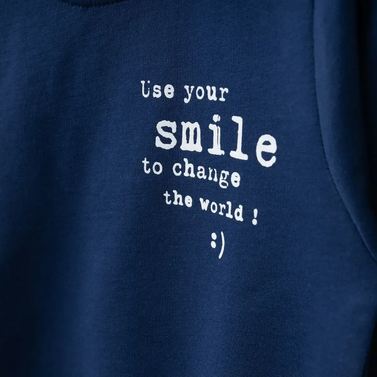 Bebolly Sweatshirt Smile Baskılı Lacivert