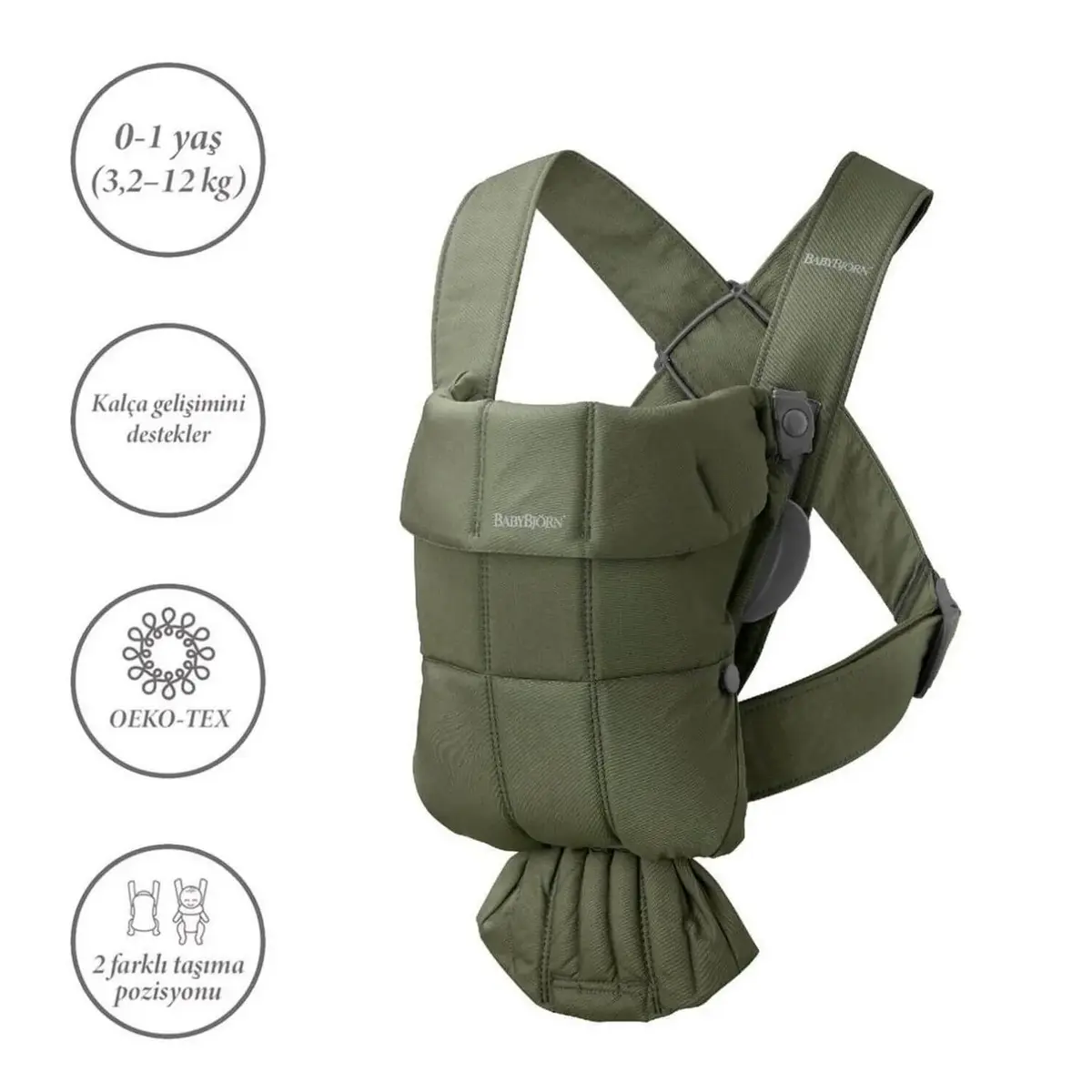 Babybjörn Kanguru Mini 3D Cotton Dark Green
