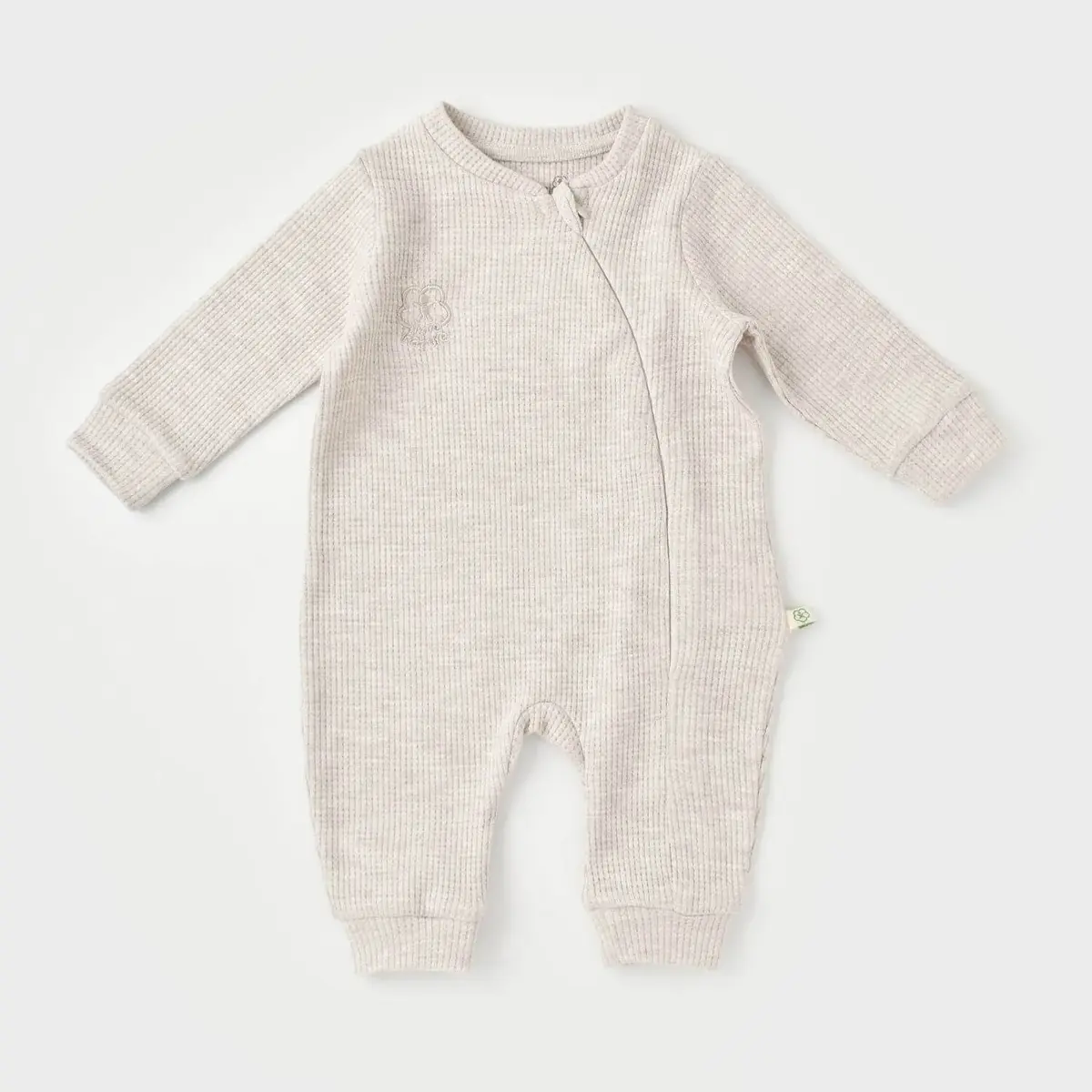 Bibaby Organik Tulum Fermuarlı Nature In Waffle Kahve Melanj