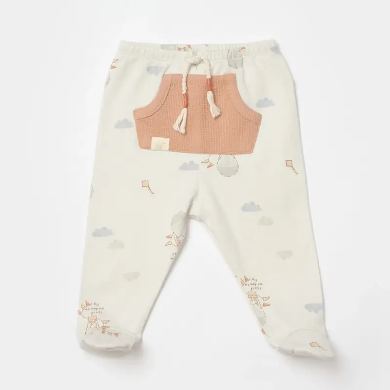 Bibaby Organik Pantolon Patikli Teach Me Kırmızı - Kahverengi - Mint