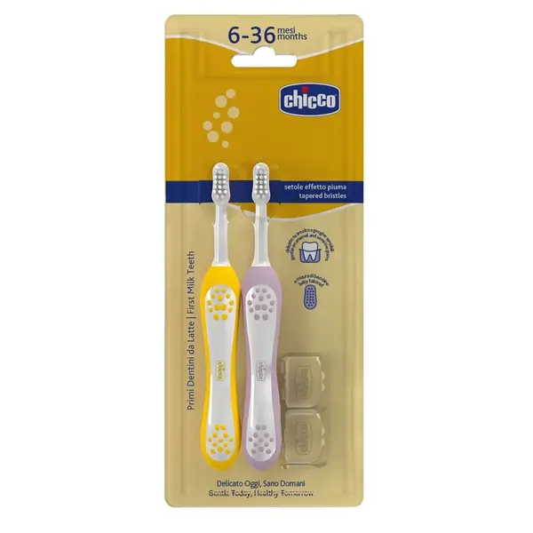 Chicco Diş Fırçası 6-36 Ay Yaş Lilac-Mustard 2'li