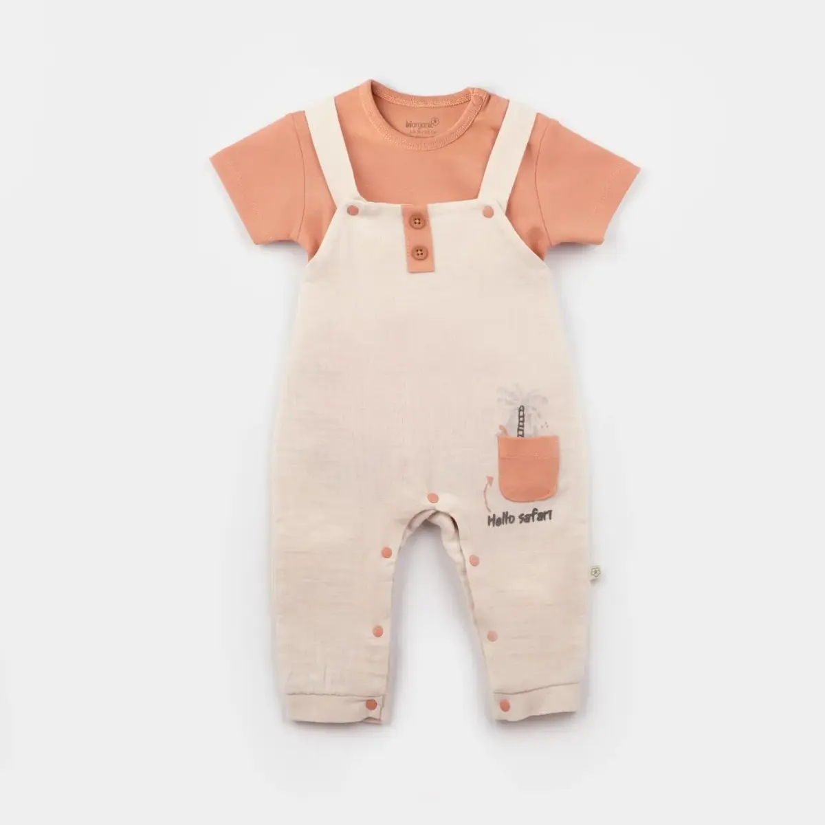 Bibaby Organik Salopet Tulum Always Safari Ekru - Kiremit
