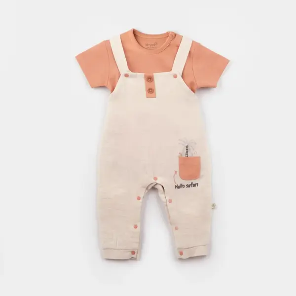 Bibaby Organik Salopet Tulum Always Safari Ekru - Kiremit