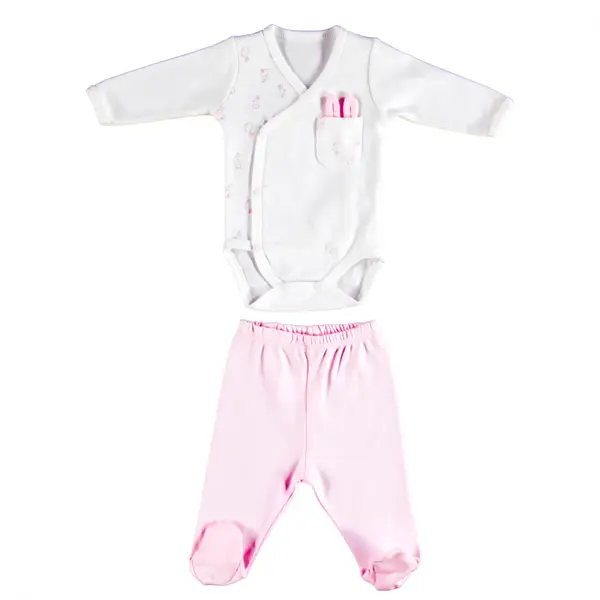 Bibaby Organik Zıbın Takımı 2li Rabbit Girl Ekru - Pembe