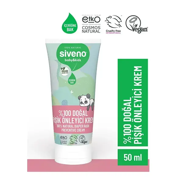 Siveno %100 Doğal Bebek Pişik Önleyici Jel Krem 50ml