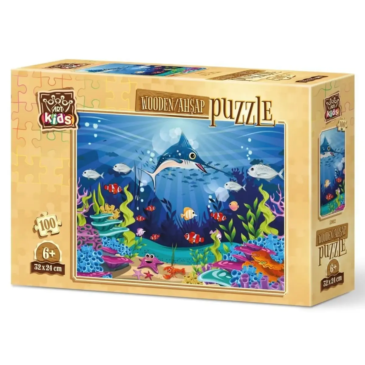 Art Kids Okyanus Trafiği Ahşap Puzzle 100 Parça