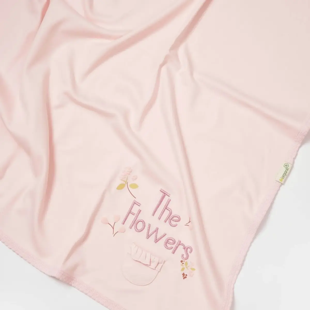Bibaby Organik Battaniye The Flowers Ekru - Pembe