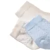 Bibaby Organik Çorap Soket 3lü Puanlı Mavi - Ekru