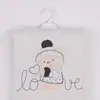 Mini Damla Battaniye Triko Love Nakışlı Gri