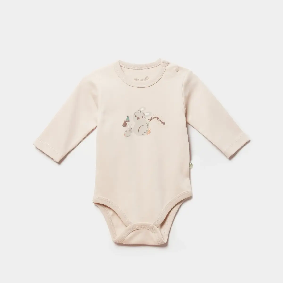 Bibaby Organik Body Cool Lines Bunny Bej - Hardal