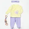 Bibaby Organik Zıbın Takımı 3lü Love You Baby Sarı