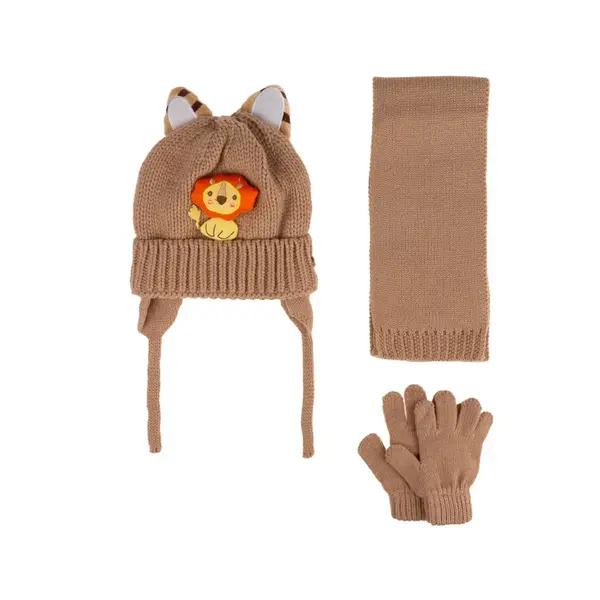 Kitti Eldiven Atkı Bere Takım 1-4Yaş Açık Kahve Asortili