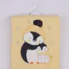 Mini Damla Battaniye Triko Penguen Nakışlı Sarı