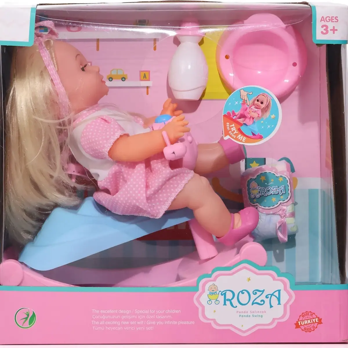 Roza Panda Salıncaklı Altını Islatan Bebek